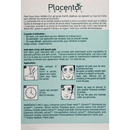 Placentor Vegetal Anti-Dark Circle Anti-Puff Pads 6 x 5g