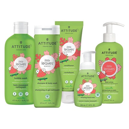 ATTITUDE Natural Hair Detangler Spray for Baby and Kids EWG Verified Plant and Mineral Based Ingredients Hypoallergenic Vegan and Cruelty Free Watermelon and Coconut 8 Fl Oz