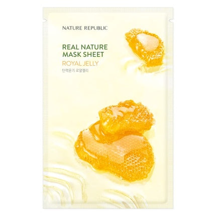 Moisturizing Soothing Face Mask Sheet Nature Republic Real Nature Royal Jelly Extract Cellulose Improve Wrinkles Clean Pore Collagen