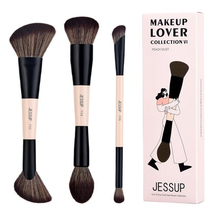 Jessup 6-In-3 Duo-End Face Brush Collection Set Of 3 Makeup Brushes T508