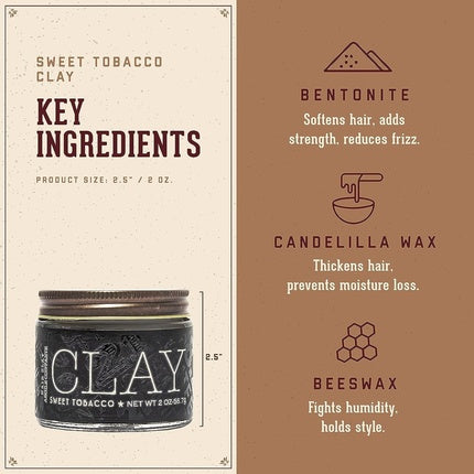 18.21 Man Made Clay Sweet Tobacco for Men 2oz