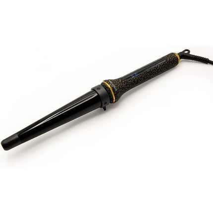 CORIOLISS Glamour Wand Curling Iron for Women Professional Ceramic Wand with Temperature Control Gold Leopard