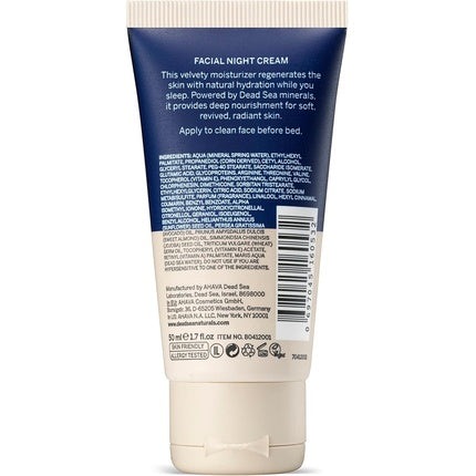 Dead Sea Naturals Facial Night Cream Moisturizing and Renewing Face Cream Skin Repair Moisturizer Night Firming Skin Care 50ml